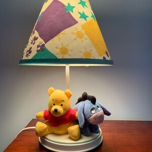 Vintage 1980s Winnie the Pooh and Eeyore Nursery Lamp